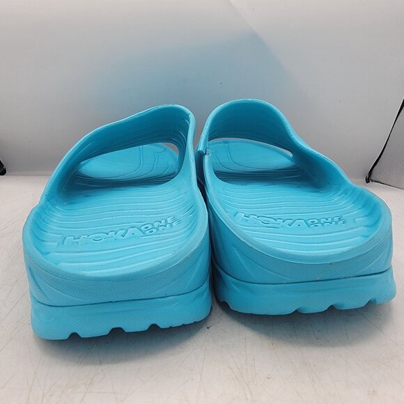Hoka One One Mens Size 14 Aqua Blue Recovery Slide Sandals Lightweight Cushioned - Picture 6 of 12